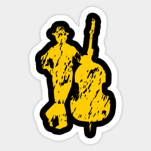 Bass Musician Wearing a Hat Sticker